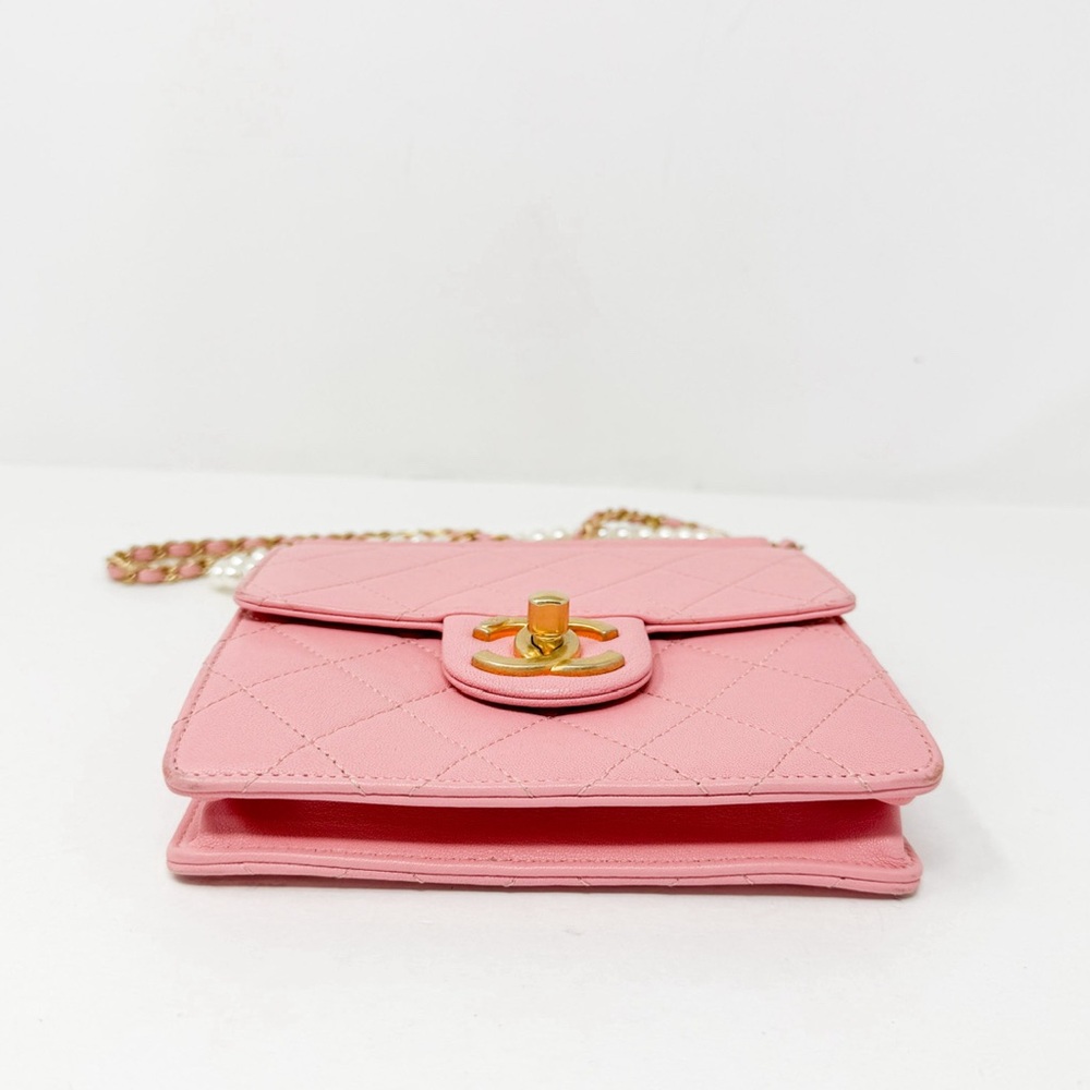 Chanel Pink Pearl Chain Vertical Flap Bag - Picture 3 of 13